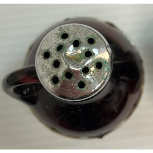 1930s Amethyst Cambridge Glass Insert Krome-Kraft Salt & Pepper Shakers AAA3278 - Picture 15 of 16